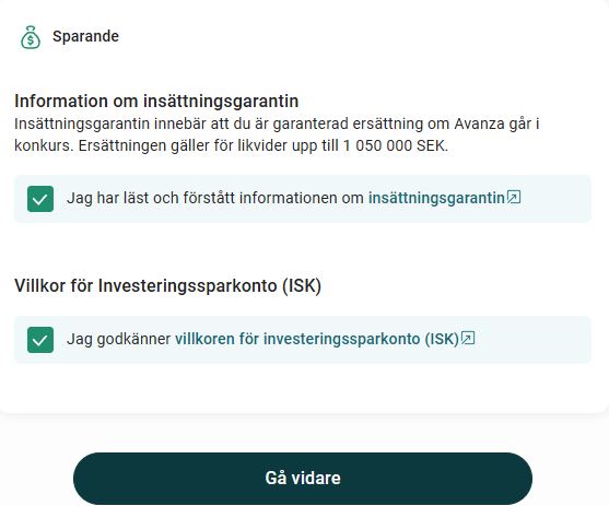Regler och villkor för ditt ISK-konto.
